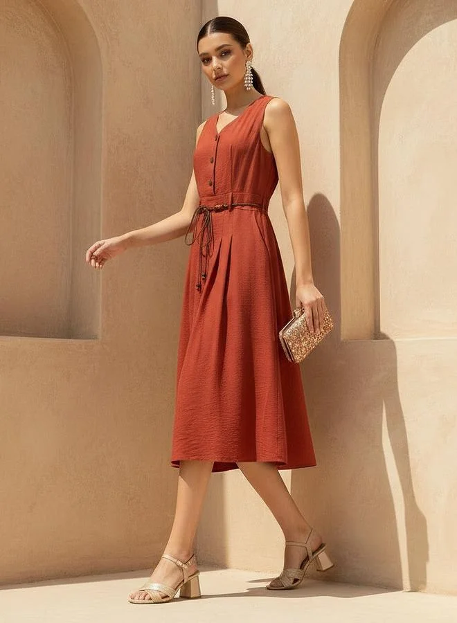 سبلاش فيڤ Midi Shirt Dress with Belt